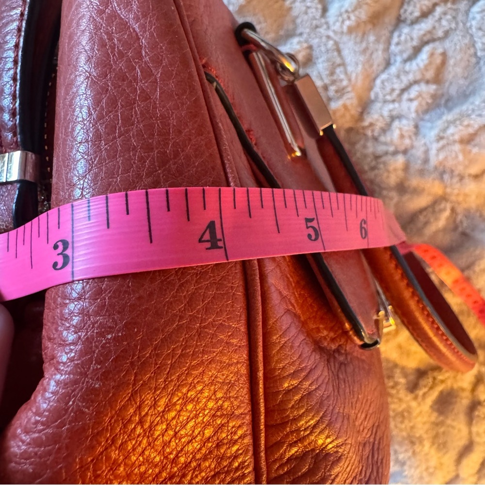 Coach Madison Madeline East West Leather Satchel | Detachable Crossbody | Coral - Picture 14 of 16